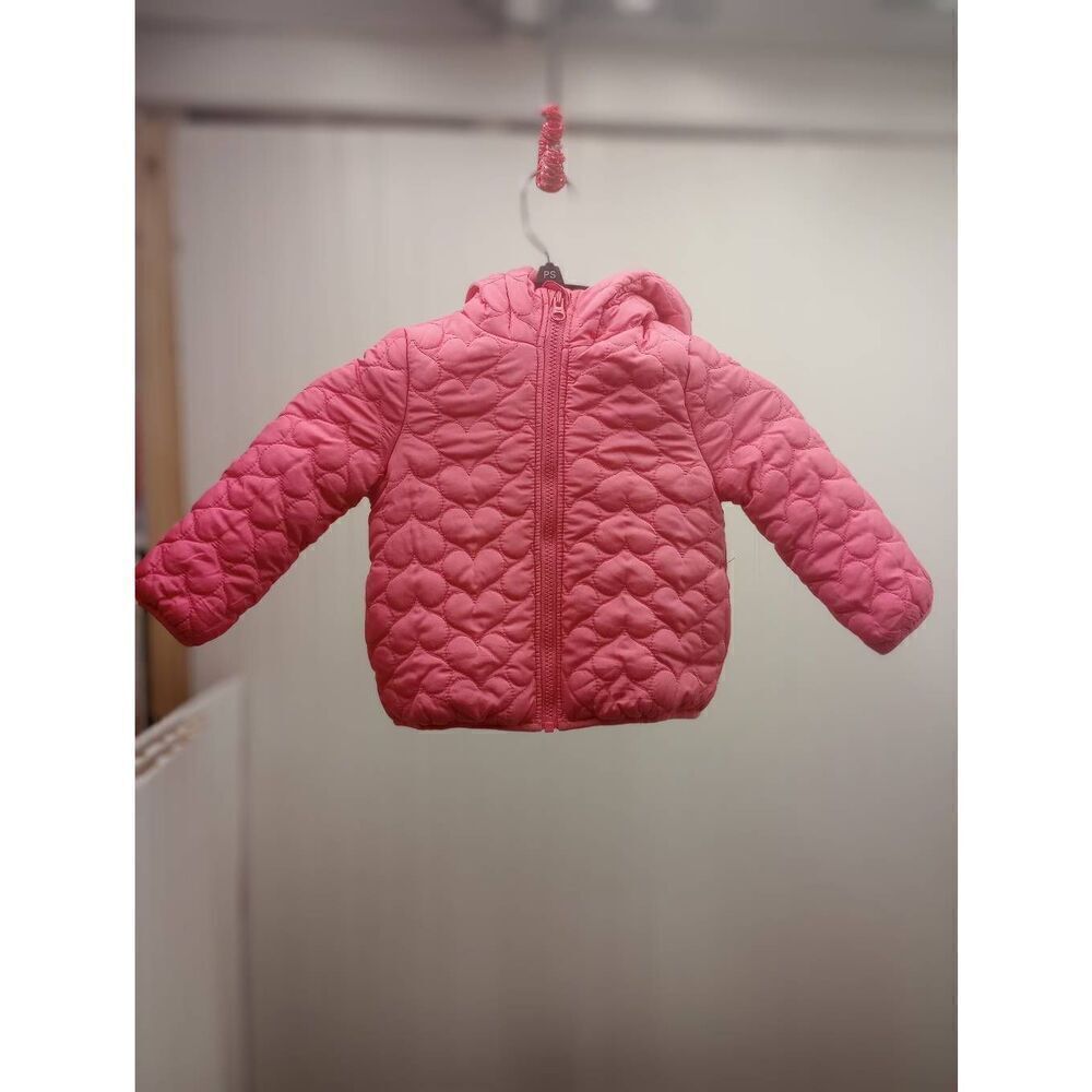 Carter's pink embroidered hearts, winter jacket, coat, 12 months